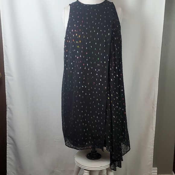 ALEX MARIE CASSIDY MINI BLACK RAINBOW DOT DRESS SIZE 10 - Picture 3 of 12